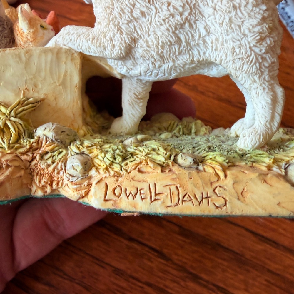Lowell Davis Schmid Free Kittens Figurine 1994 Dog and Cats Resin Sculpture 2508 - Picture 4 of 8